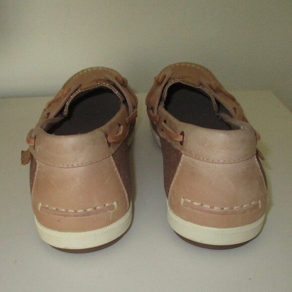 Sperry Top-Sider Womens Tan Leather Gold Sequins Boat Shoe NWOB - Size 11M - Picture 7 of 8